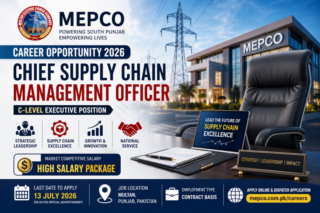 Latest MEPCO Chief Supply Chain Management Officer Jobs 2026