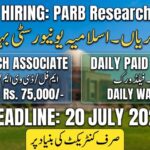 IUB Bahawalpur PARB Research Project Jobs 2026 Open Now
