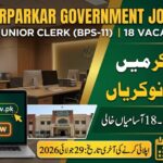 School Education & Literacy Department Tharparkar Jobs 2026 | Junior Clerk BPS-11 Vacancies