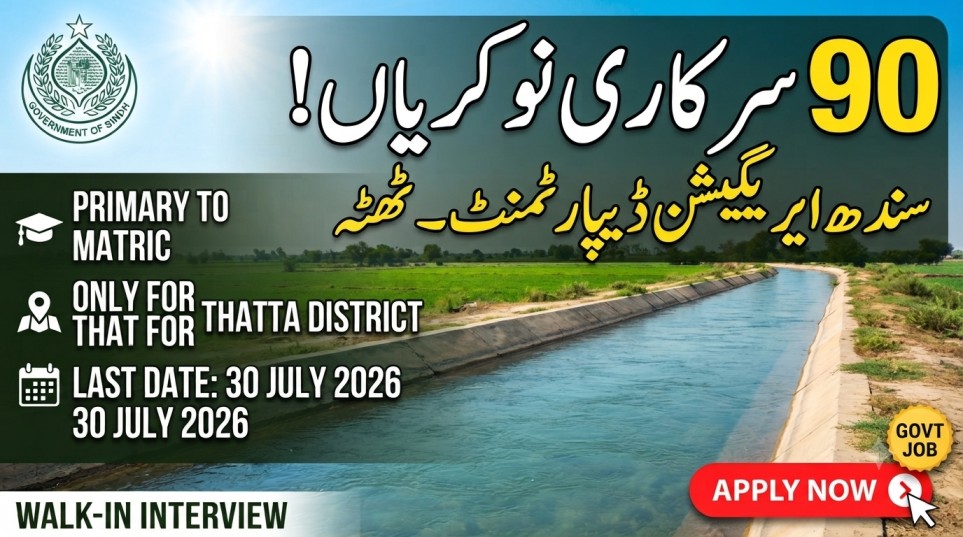 Thatta Drainage Division Irrigation Department Jobs 2026