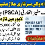 Punjab Safe Cities Authority PSCA Jobs 2026 Apply Online