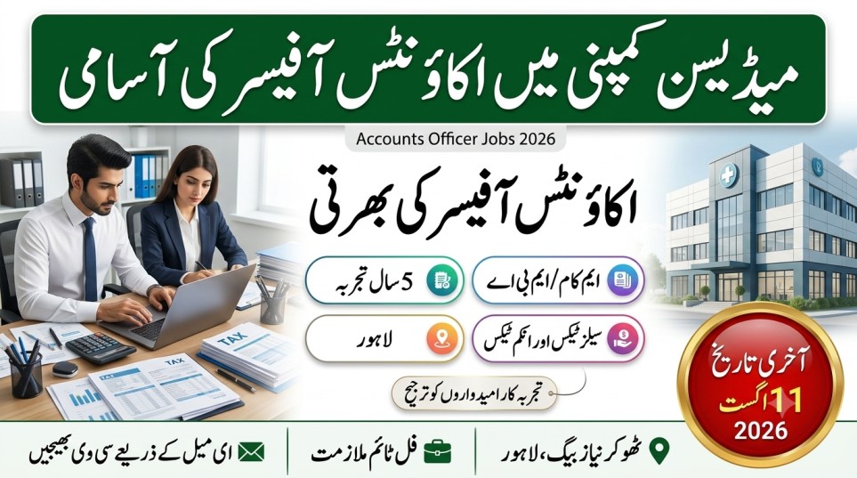 Accounts Officer Jobs in Lahore 2026 | Medicine Company Hiring M.Com & MBA Professionals