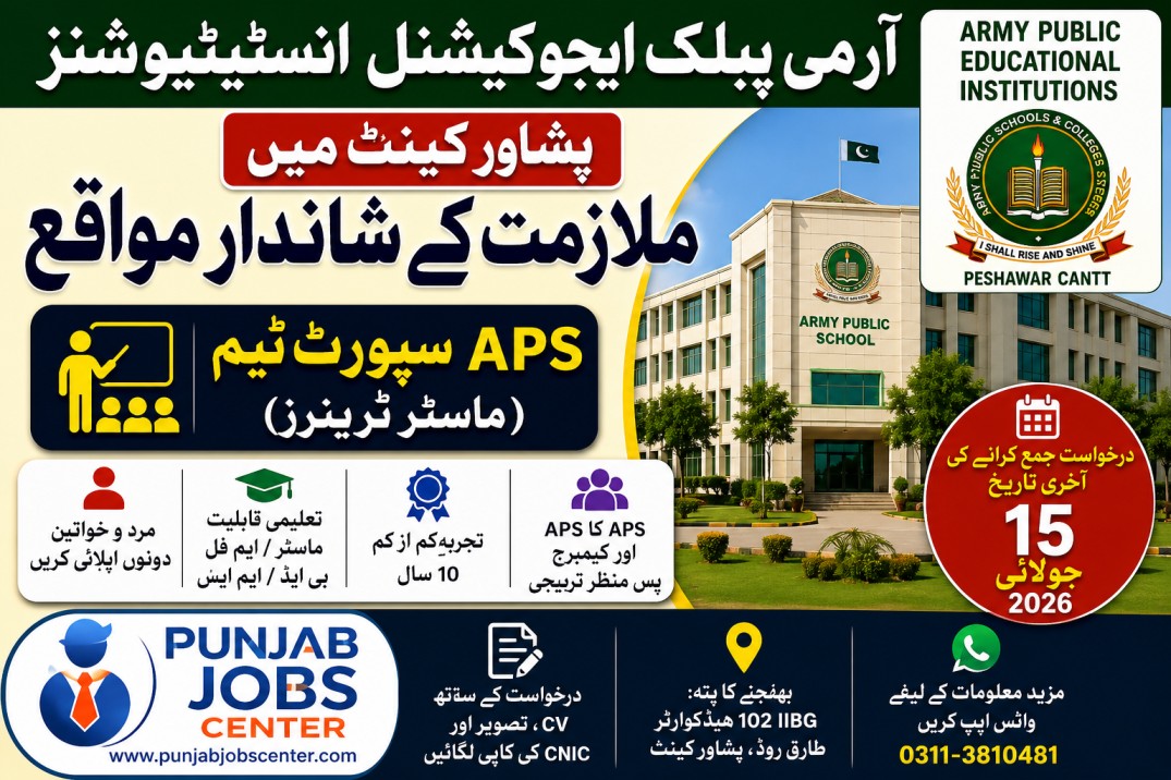 Army Public Educational Institutions Peshawar Cantt Jobs 2026