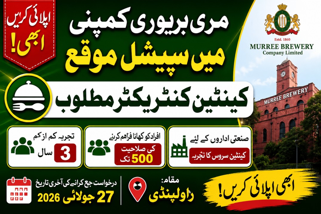 Latest Murree Brewery Canteen Jobs 2026 : Apply Now