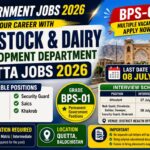 Livestock & Dairy Development Department Quetta Jobs 2026 for BPS-01 Staff | Apply Before 08 July