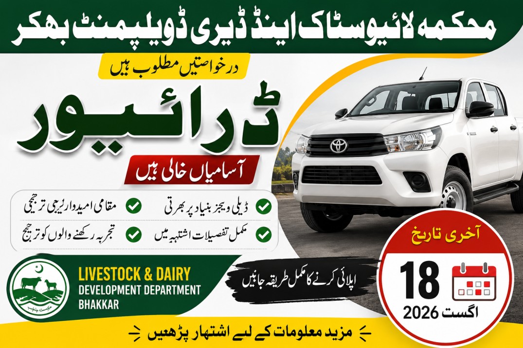 Livestock Department Bhakkar Driver Jobs 2026