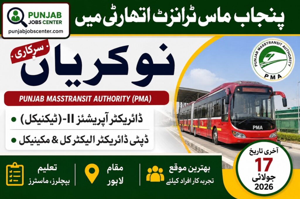PMA Lahore Jobs 2026 for Director Operations & Deputy Director Apply Online