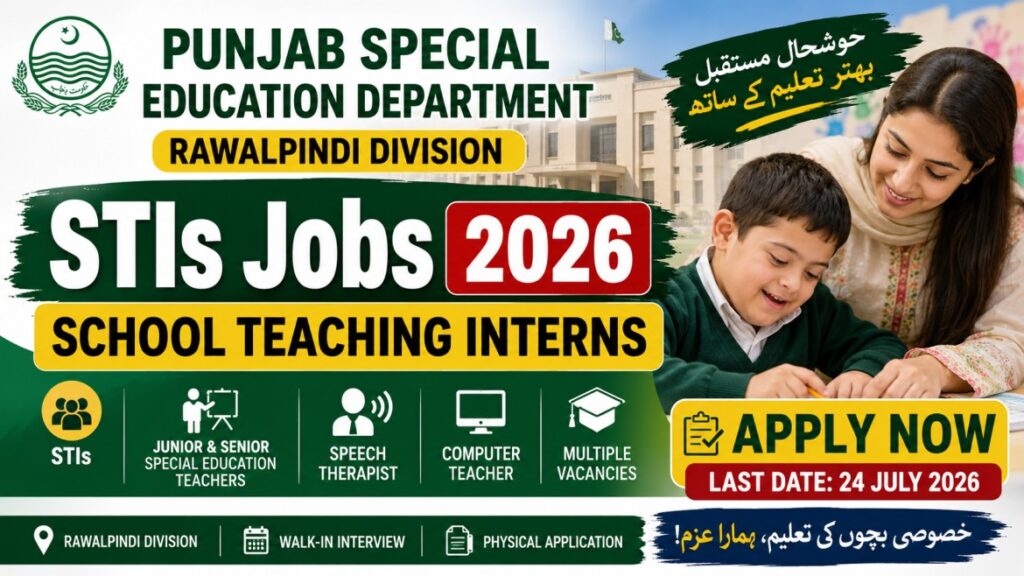 Punjab Special Education Department STIs Rawalpindi Division Jobs 2026 – Apply Now