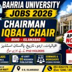 Bahria University Chairman Iqbal Chair Jobs 2026 Apply Online
