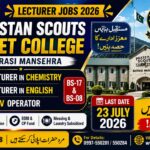 Pakistan Scouts Cadet College Mansehra Jobs 2026 for Lecturers