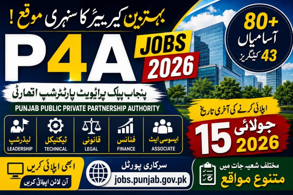 Punjab Public Private Partnership Authority P4A Jobs 2026 Apply Online